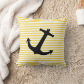 黄航海の色ストライプいかり クッション (ブランケット)