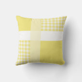 黄色あなたの写真を追加Ginghamモノグラムモダン クッション (裏面)