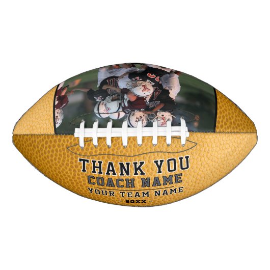 黄色ありがとうコーチのチーム名写真 アメリカンフットボール (正面)