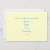 黄色いおむつピンシャワーの招待 招待状 (裏面)