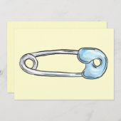 黄色いおむつピンシャワーの招待 招待状 (正面/裏面)