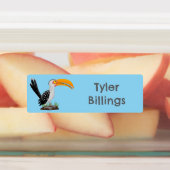 黄色いおもしろいハナガラパーソナライズされたガ ラベル (貼付)