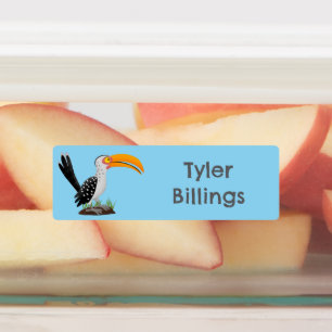 黄色いおもしろいハナガラパーソナライズされたガ ラベル