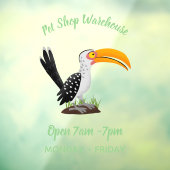 黄色いおもしろいハナシバサリの鳥の漫画 ウィンドウサイン (シート3)