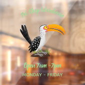 黄色いおもしろいハナシバサリの鳥の漫画 ウィンドウサイン (シート2)