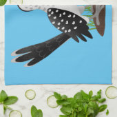 黄色いおもしろいハナシバサリの鳥の漫画 キッチンタオル (折り畳み)