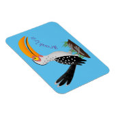 黄色いおもしろいハナシバサリの鳥の漫画 マグネット (右側)