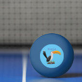 黄色いおもしろいハナシバサリの鳥の漫画 卓球ボール (ネット)