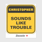 黄色いおもしろいパーソナライズされた音はトラブルに似ている シール (シート)