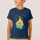 黄色いおもしろい梨 Tシャツ (正面)