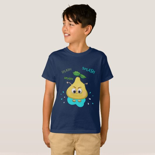 黄色いおもしろい梨 Tシャツ (正面フル)