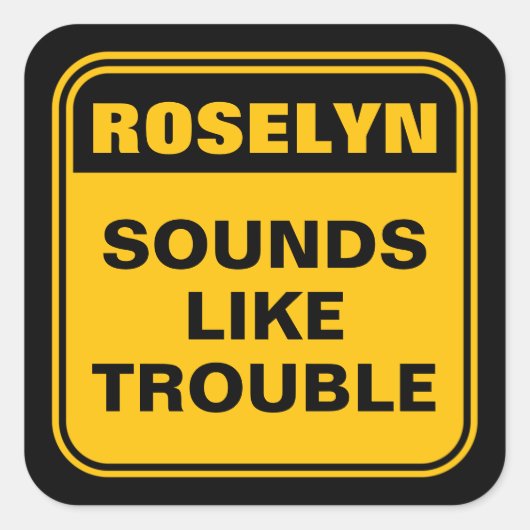 黄色いおもしろい音がトラブル注意標識のように聞こえる スクエアシール (正面)