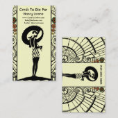 黄色いおよびオレンジの海岸Deco 名刺 (正面/裏面)