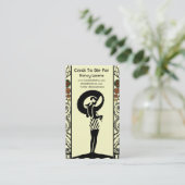 黄色いおよびオレンジの海岸Deco 名刺 (スタンド正面)