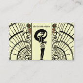 黄色いおよびオレンジの海岸Deco 名刺 (裏面)