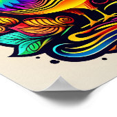 黄色いお洒落鶏の漫画 ポスター (角)