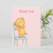 黄色いくまは感謝していしています サンキューカード (スタンド正面)