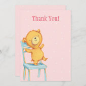 黄色いくまは感謝していしています サンキューカード (正面/裏面)