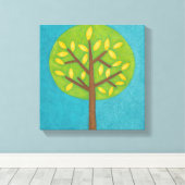 黄色いと緑の木by Chariklia Zarris キャンバスプリント (インサイチュ (ウッドフロア))