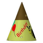 黄色いのまわりにのパーソナライズな誕生日の帽子 パーティーハット (左)