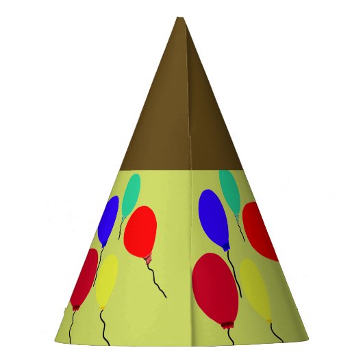 黄色いのまわりにの気球の誕生日の帽子 パーティーハット (裏面)