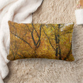 黄色いの枝が明るい秋カラフル ランバークッション (ブランケット)
