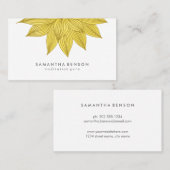 黄色いはすの花|の花の水彩画 名刺 (正面/裏面)