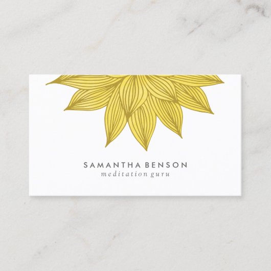 黄色いはすの花|の花の水彩画 名刺 (正面)