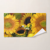 黄色いひまわりが農家市場で生 ハンドタオル (ハンドタオル)