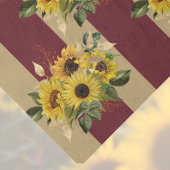 黄色いひまわりとブルゴーニュと金ゴールドストライプ 薄葉紙