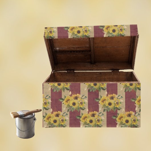 黄色いひまわりとブルゴーニュと金ゴールドストライプ 薄葉紙