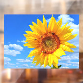 黄色いひまわりとミツバチ（青空） – 夏の日 ウィンドウサイン (シート2)
