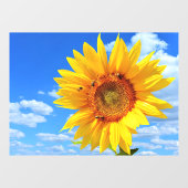 黄色いひまわりとミツバチ（青空） – 夏の日 ウィンドウサイン (シート)