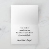 黄色いひまわりと青い空の融合～家族のウェディング カード (内部)