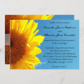 黄色いひまわりと青い空 招待状 (正面/裏面)