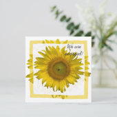 黄色いひまわりのエンゲージメントパーティー 招待状 (スタンド正面)