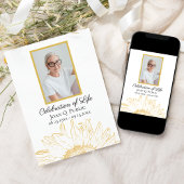 黄色いひまわりのグラフィック・ライフのお祝い 招待状