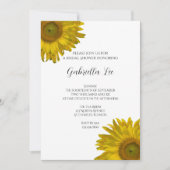 黄色いひまわりのブライダルシャワー 招待状 (正面)