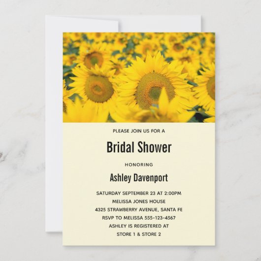 黄色いひまわりの畑 招待状 (正面)