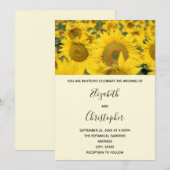 黄色いひまわりの結婚式 招待状 (正面/裏面)