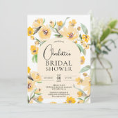 黄色いひまわりの花のアーチがおしゃれなブライダルシャワー 招待状 (スタンド正面)