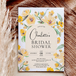 黄色いひまわりの花のアーチがおしゃれなブライダルシャワー 招待状