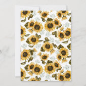 黄色いひまわりの誕生日パーティー サンキューカード (裏面)