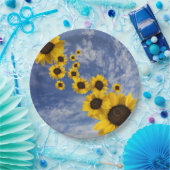 黄色いひまわりの青い空 ペーパープレート (パーティー)