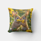 黄色いひまわりの香りがするバンニー クッション (正面)