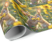 黄色いひまわりの香りがするバンニー ラッピングペーパー (ロールコーナー)