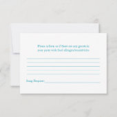 黄色いひまわりアクアブルーリボン 結婚式 出席お願い 出欠カード (裏面)