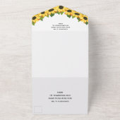 黄色いひまわりカスタムのの結婚写真 オールインワン招待状 (外側)