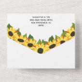 黄色いひまわりカスタムのの結婚写真 オールインワン招待状 (裏面)