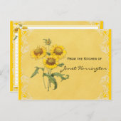 黄色いひまわりレシピカード ポストカード (正面/裏面)